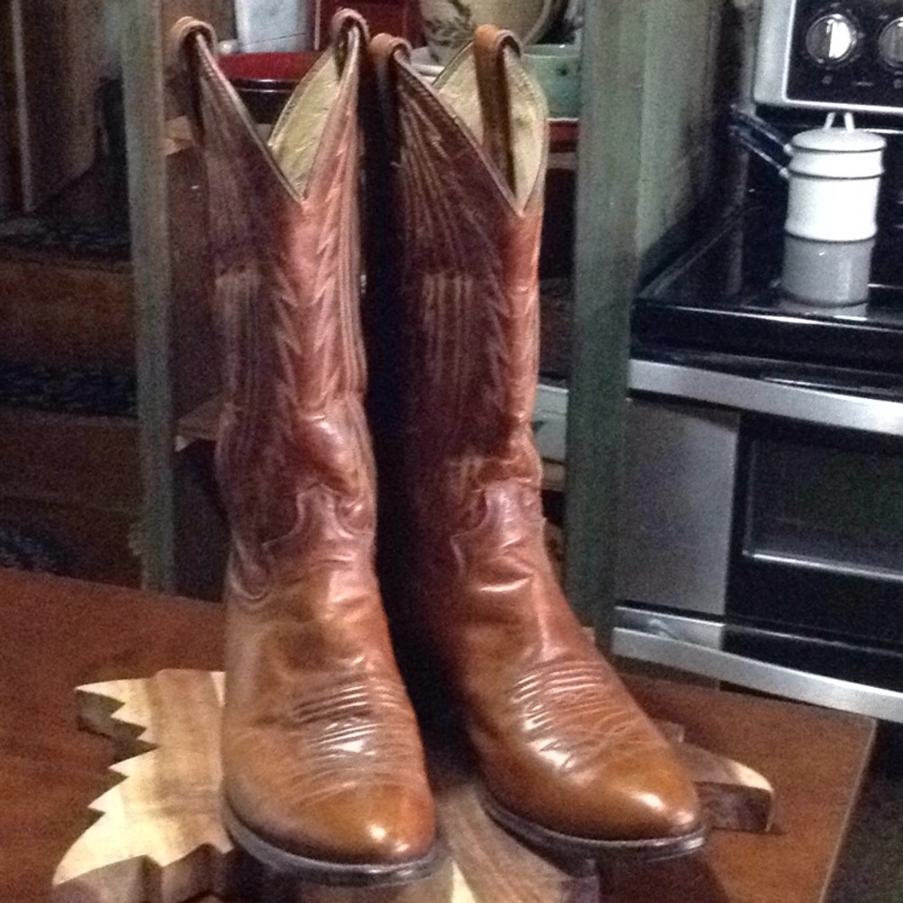 Justin Mens Leather Boot , 9 1/2 D